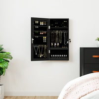 Thumbnail for Spiegel-Schmuckschrank mit LED-Beleuchtung Wandmontage Schwarz