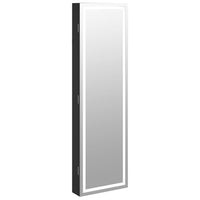 Thumbnail for Spiegel-Schmuckschrank mit LED-Beleuchtung Wandmontage Schwarz