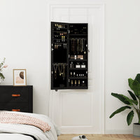 Thumbnail for Spiegel-Schmuckschrank mit LED-Beleuchtung Wandmontage Schwarz