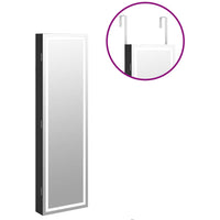 Thumbnail for Spiegel-Schmuckschrank mit LED-Beleuchtung Wandmontage Schwarz