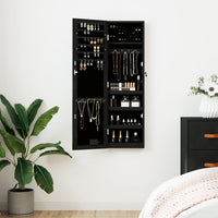 Thumbnail for Spiegel-Schmuckschrank mit LED-Beleuchtung Wandmontage Schwarz