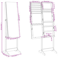 Thumbnail for Spiegel-Schmuckschrank Freistehend Weiß 42x38x152 cm