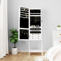 Thumbnail for Schmuckschrank mit Spiegel & LED-Beleuchtung Freistehend Weiß