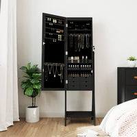 Thumbnail for Schmuckschrank mit Spiegel &LED-Beleuchtung Freistehend Schwarz
