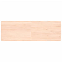 Thumbnail for Tischplatte 120x40x4 cm Massivholz Eiche Unbehandelt Baumkante