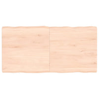 Thumbnail for Tischplatte 120x60x6 cm Massivholz Eiche Unbehandelt Baumkante