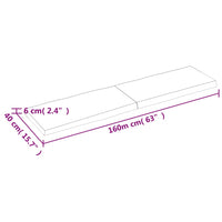 Thumbnail for Tischplatte 160x40x6 cm Massivholz Eiche Unbehandelt Baumkante