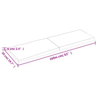 Thumbnail for Tischplatte 160x50x6 cm Massivholz Eiche Unbehandelt Baumkante