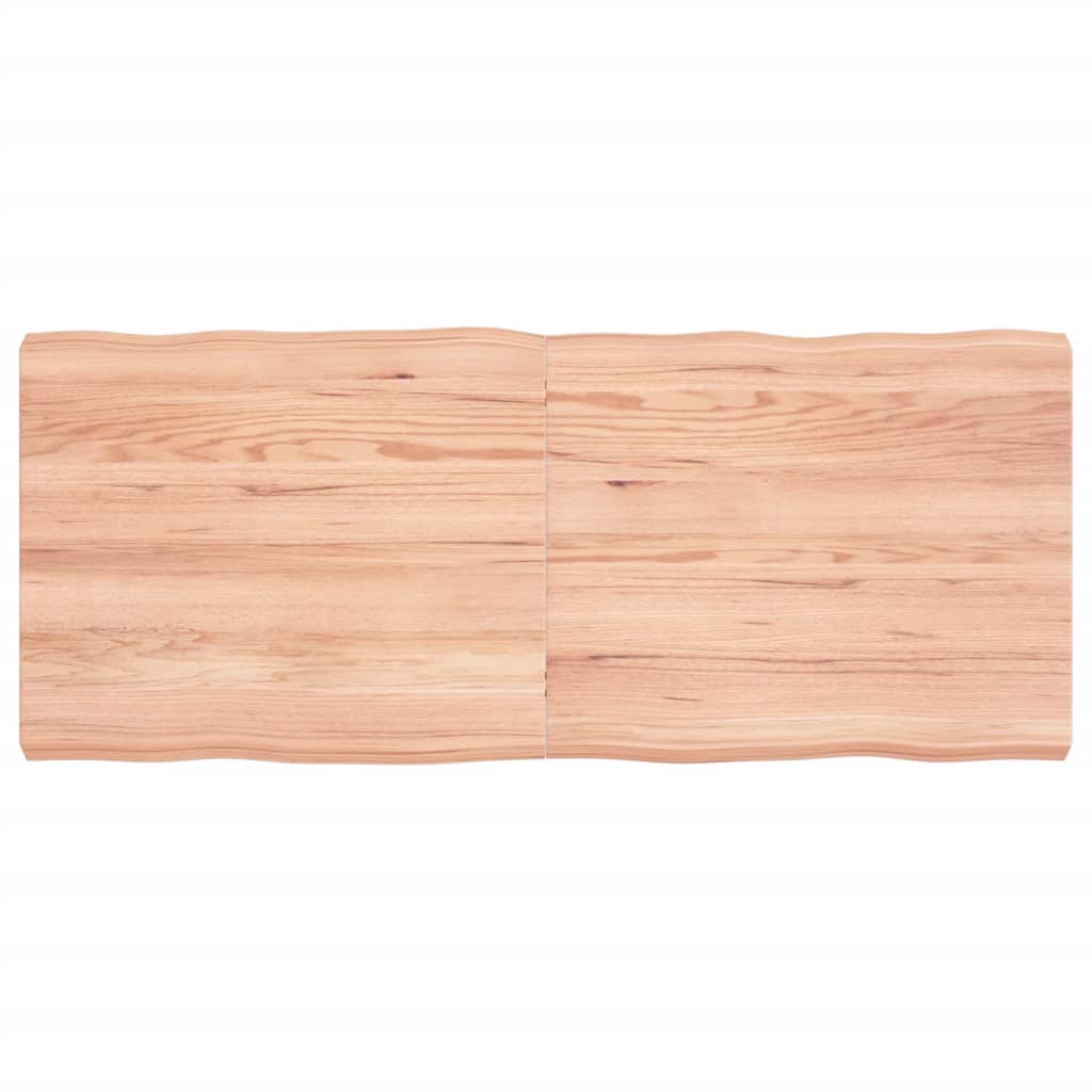 Schreibtischplatte Hellbraun 120x50x6 cm Massivholz Eiche