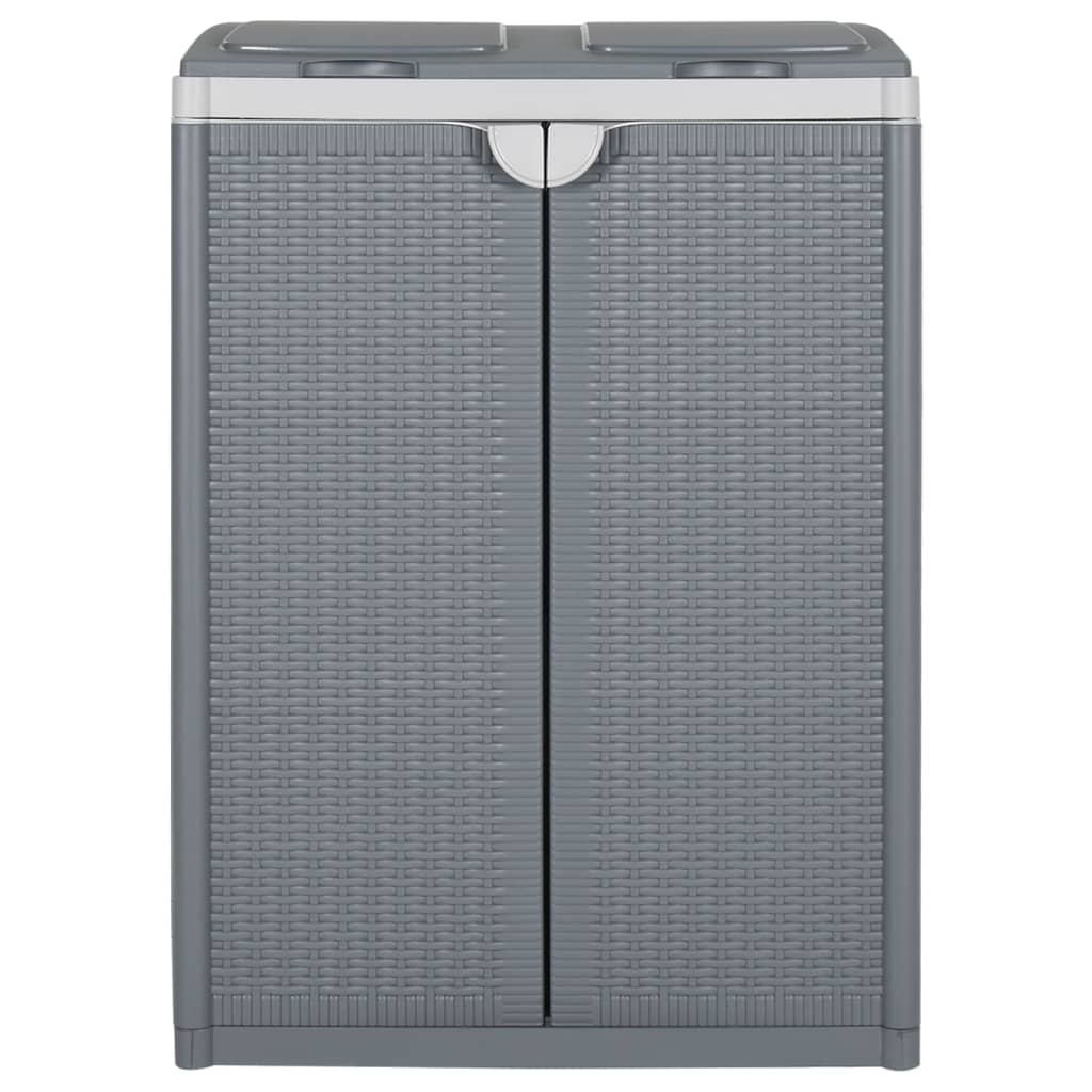 Mülleimer mit 2 Klappen Grau 65x45x88 cm PP