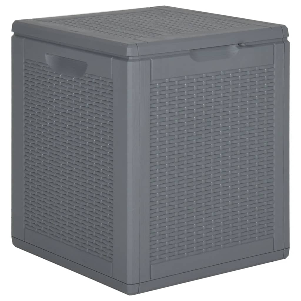 Gartentruhe Grau PP Rattan 90 L