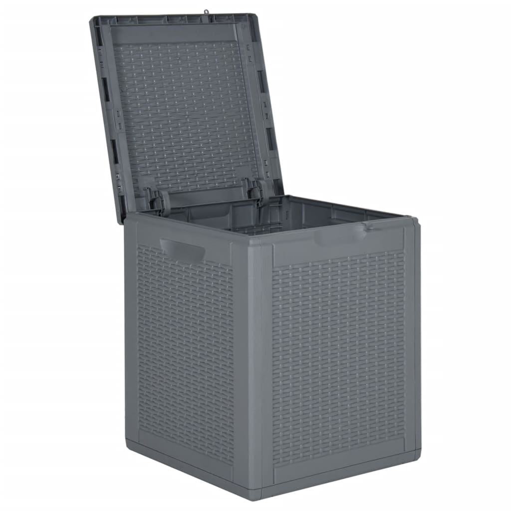 Gartentruhe Grau PP Rattan 90 L