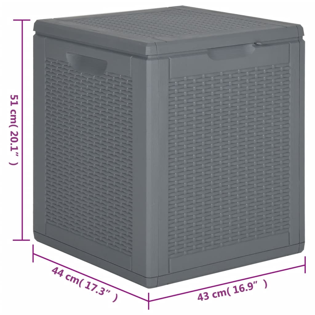 Gartentruhe Grau PP Rattan 90 L
