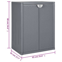 Thumbnail for Gartenschrank Grau 65x45x88 cm PP Rattan-Optik