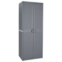 Thumbnail for Gartenschrank Grau 65x45x172 cm PP Rattan