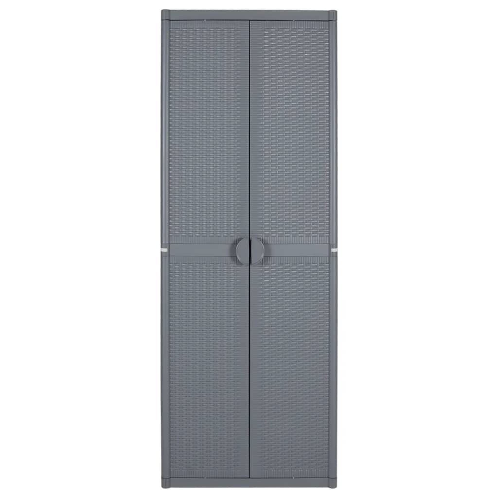 Gartenschrank Grau 65x45x172 cm PP Rattan