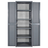 Thumbnail for Gartenschrank Grau 65x45x172 cm PP Rattan