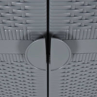 Thumbnail for Gartenschrank Grau 65x45x172 cm PP Rattan