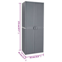 Thumbnail for Gartenschrank Grau 65x45x172 cm PP Rattan