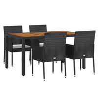 Thumbnail for 5-tlg. Garten-Essgruppe mit Kissen Schwarz Poly Rattan