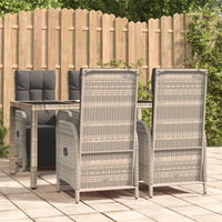 Thumbnail for 5-tlg. Garten-Essgruppe mit Kissen Grau Poly Rattan