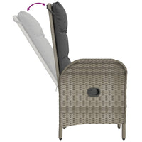 Thumbnail for 7-tlg. Garten-Essgruppe mit Kissen Grau Poly Rattan