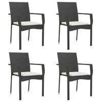 Thumbnail for 5-tlg. Garten-Essgruppe mit Kissen Schwarz Poly Rattan