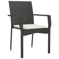 Thumbnail for 5-tlg. Garten-Essgruppe mit Kissen Schwarz Poly Rattan