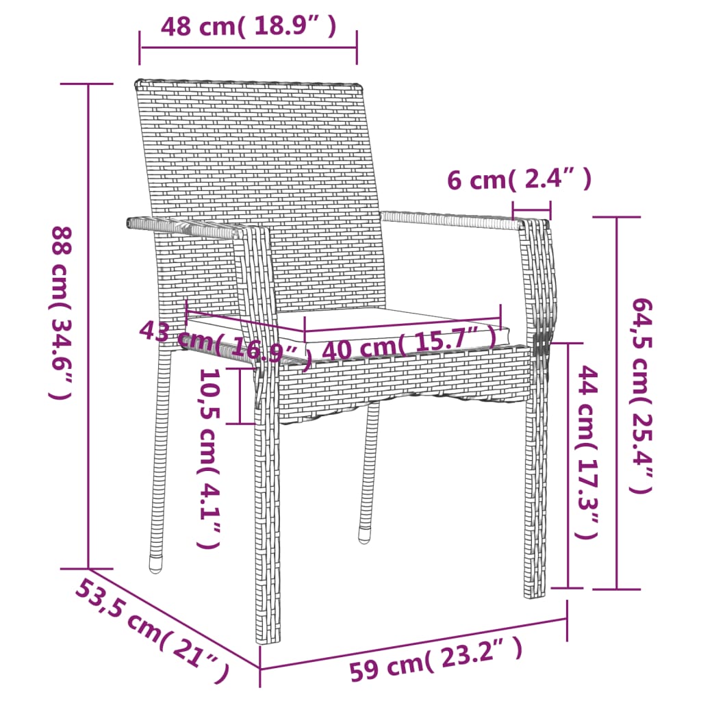 9-tlg. Garten-Lounge-Set mit Kissen Schwarz Grau Poly Rattan