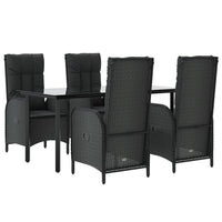 Thumbnail for 5-tlg. Garten-Lounge-Set mit Kissen Schwarz Poly Rattan