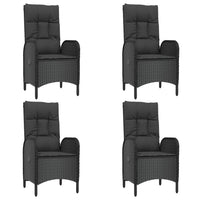 Thumbnail for 5-tlg. Garten-Lounge-Set mit Kissen Schwarz Poly Rattan