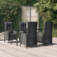 Thumbnail for 5-tlg. Garten-Lounge-Set mit Kissen Schwarz Poly Rattan