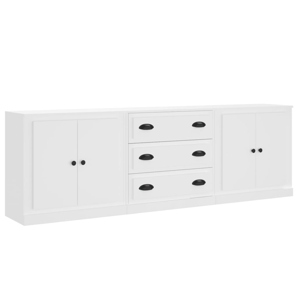 Sideboards 3 Stk. Weiß Holzwerkstoff