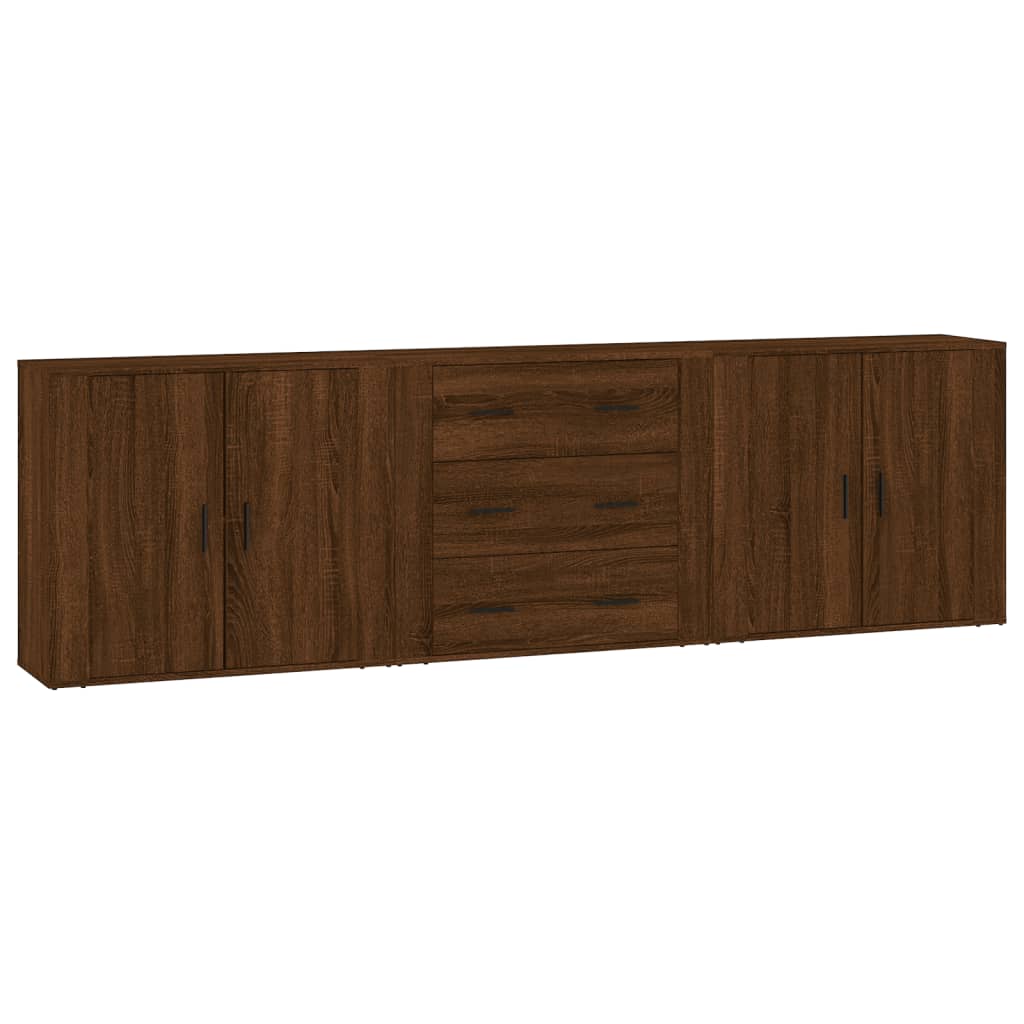 Sideboards 3 Stk. Braun Eichen-Optik Holzwerkstoff