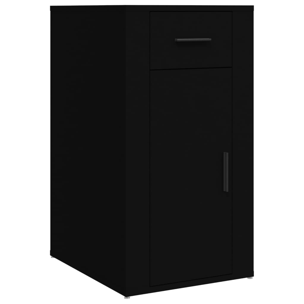 Schreibtisch mit Stauraum Schwarz Holzwerkstoff