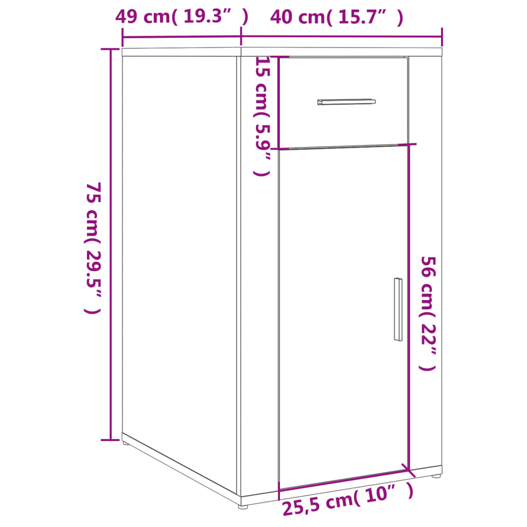 Schreibtisch mit Stauraum Schwarz Holzwerkstoff