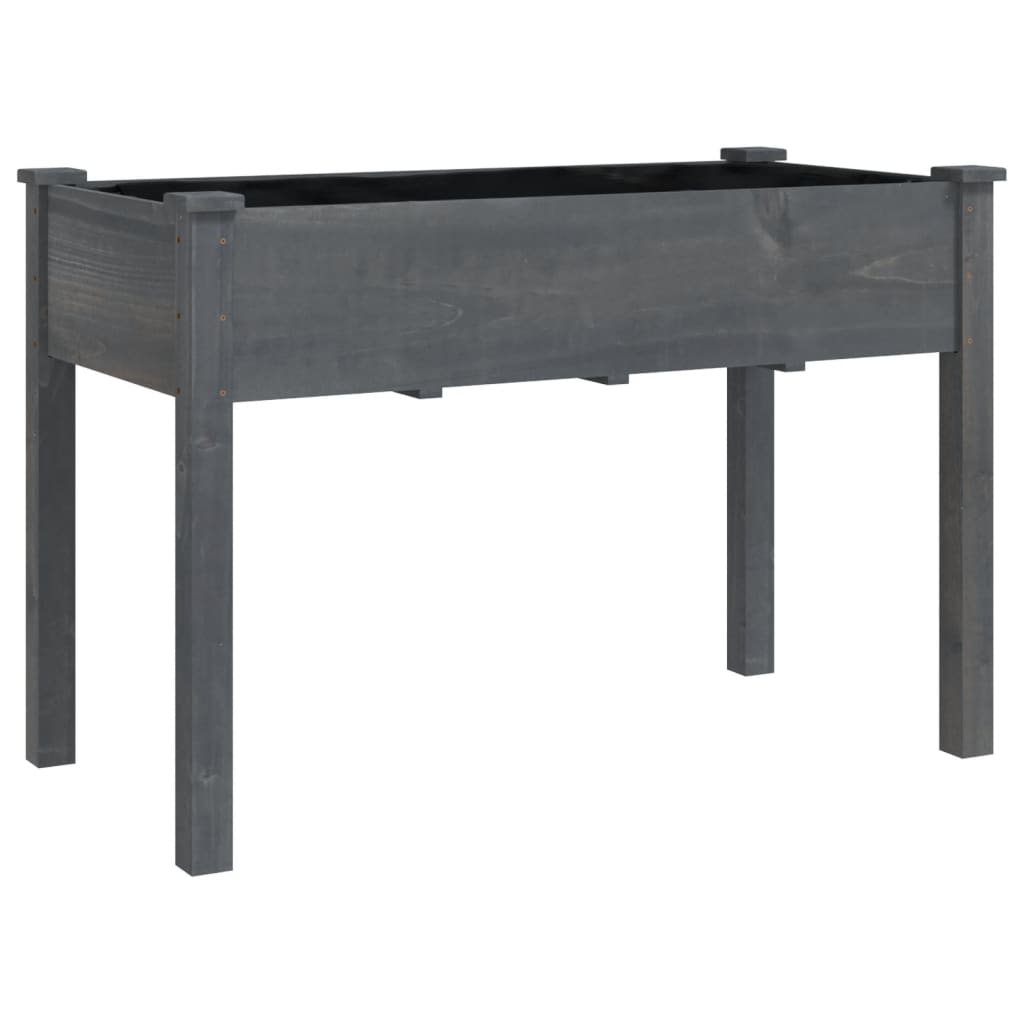 Pflanzkübel mit Einsatz Grau 118x59x76 cm Massivholz Tanne