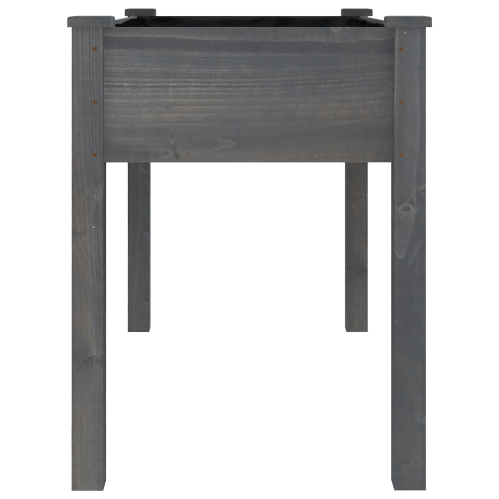 Pflanzkübel mit Einsatz Grau 118x59x76 cm Massivholz Tanne