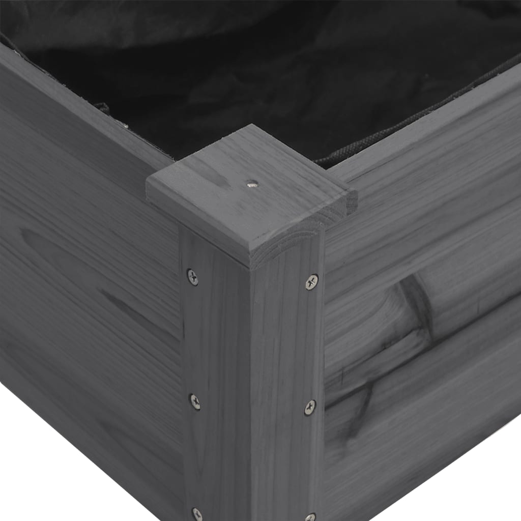 Pflanzkübel mit Einsatz Grau 118x59x76 cm Massivholz Tanne