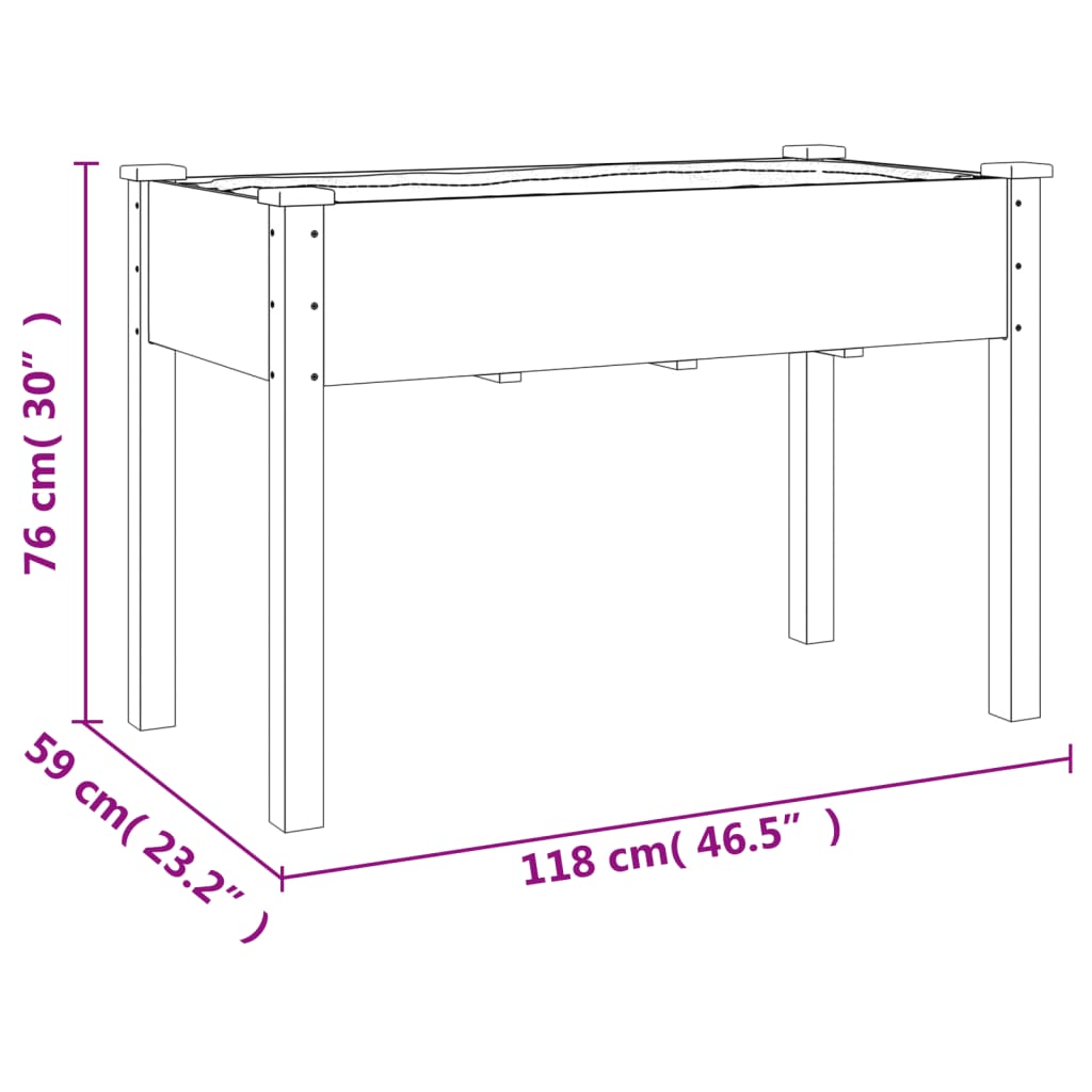 Pflanzkübel mit Einsatz Grau 118x59x76 cm Massivholz Tanne