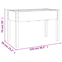 Thumbnail for Pflanzkübel mit Einsatz Grau 118x59x76 cm Massivholz Tanne