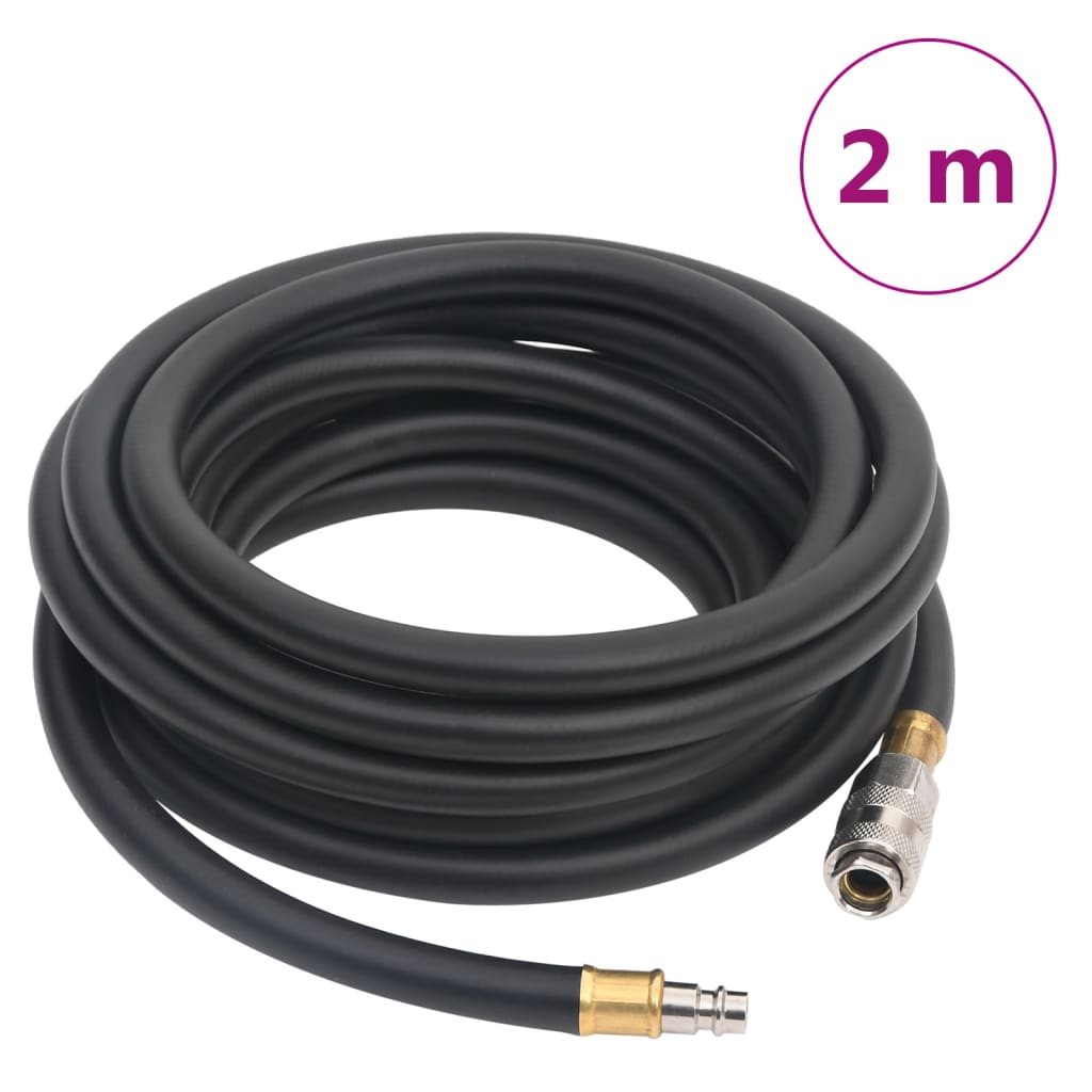Hybrid-Luftschlauch Schwarz 2 m Gummi und PVC