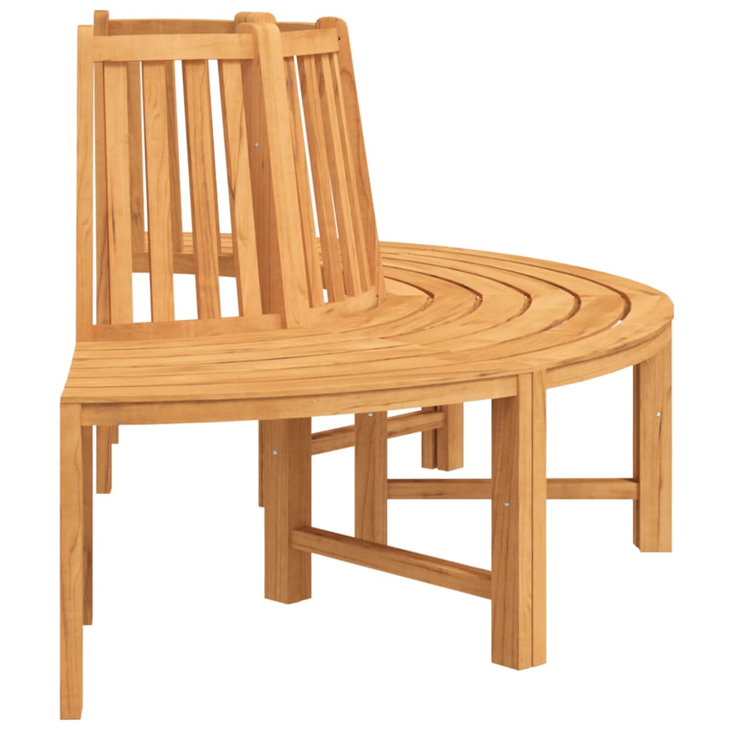 Baumbank Halbrund Ø201 cm Massivholz Teak