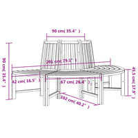 Thumbnail for Baumbank Halbrund Ø201 cm Massivholz Teak