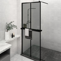 Thumbnail for Duschwand mit Ablage für Walk-In-Dusche Schwarz 80x195 cm ESG