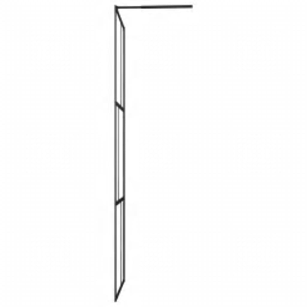 Duschwand mit Ablage für Walk-In-Dusche Schwarz 100x195 cm ESG