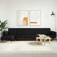 Thumbnail for Schlafsofa in L-Form Schwarz 275x140x70 cm Samt