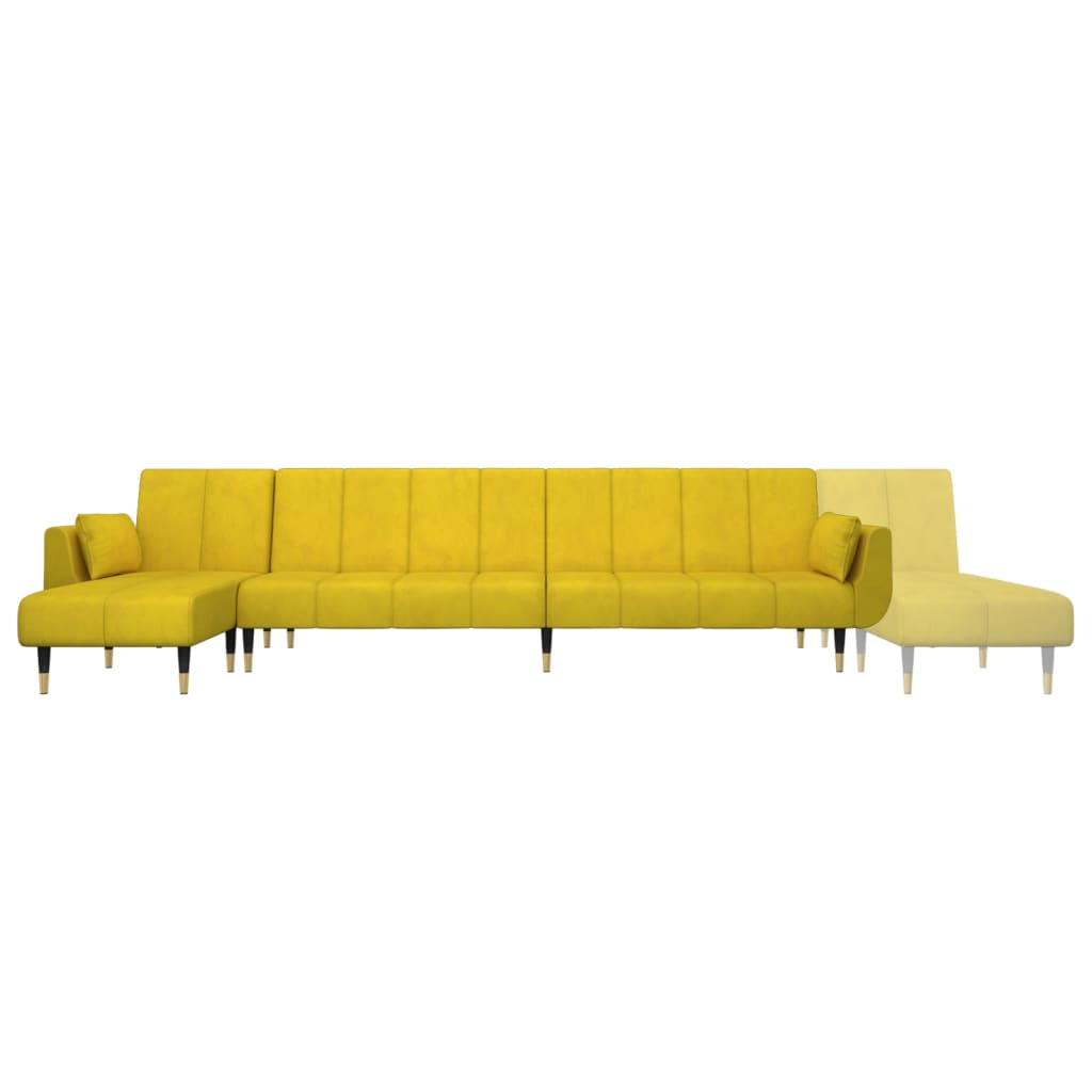 Schlafsofa in L-Form Gelb 275x140x70 cm Samt