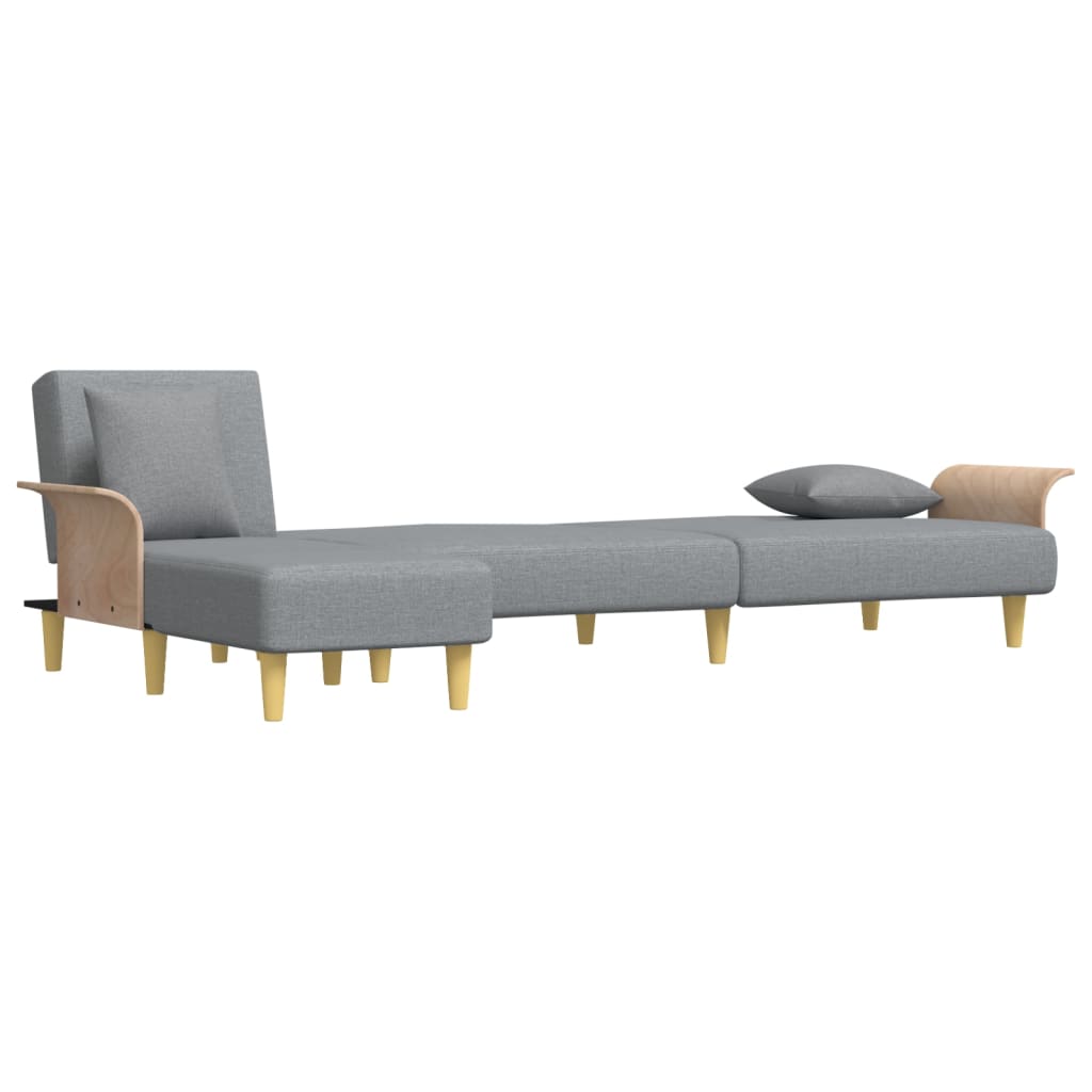 Schlafsofa in L-Form Hellgrau 279x140x70 cm Stoff
