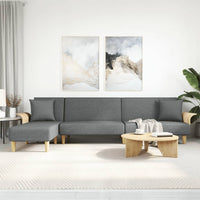 Thumbnail for Schlafsofa in L-Form Dunkelgrau 279x140x70 cm Stoff